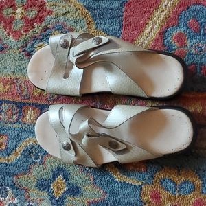 Propet metallic beige leather sandals